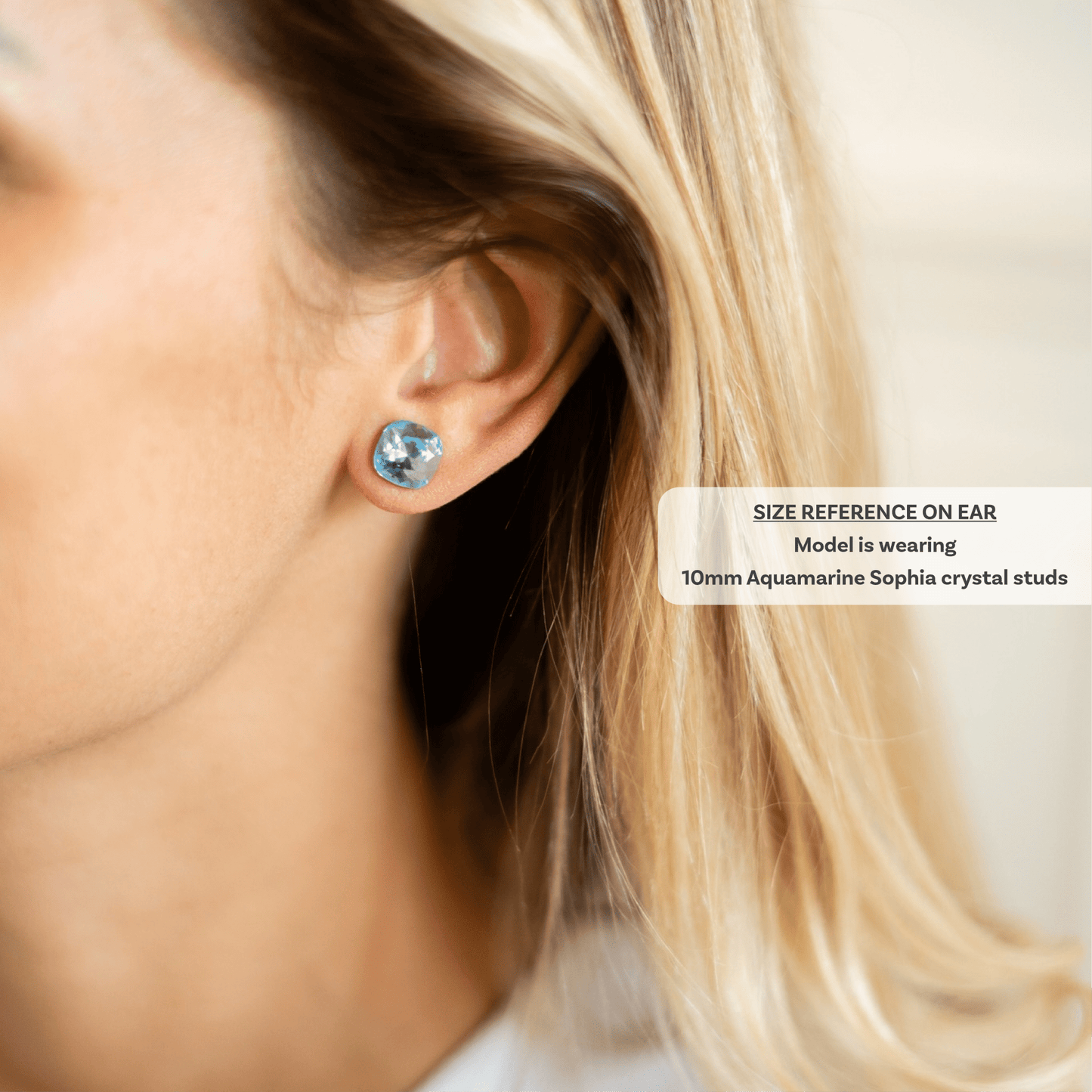 SOPHIA - Pack of 4 - 10mm Cushion Crystal Earrings - Hypoallergenic - Seona B2B - beauty_salon_wholesale