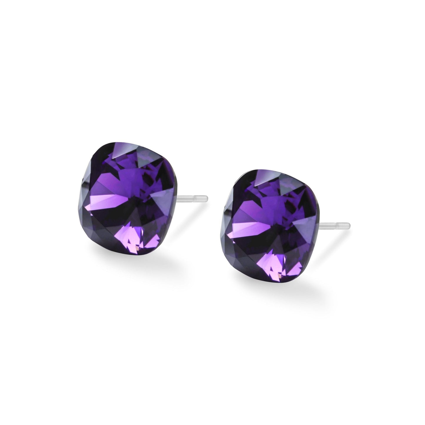 SOPHIA - Pack of 4 - 10mm Cushion Crystal Earrings - Hypoallergenic - Seona B2B - beauty_salon_wholesale