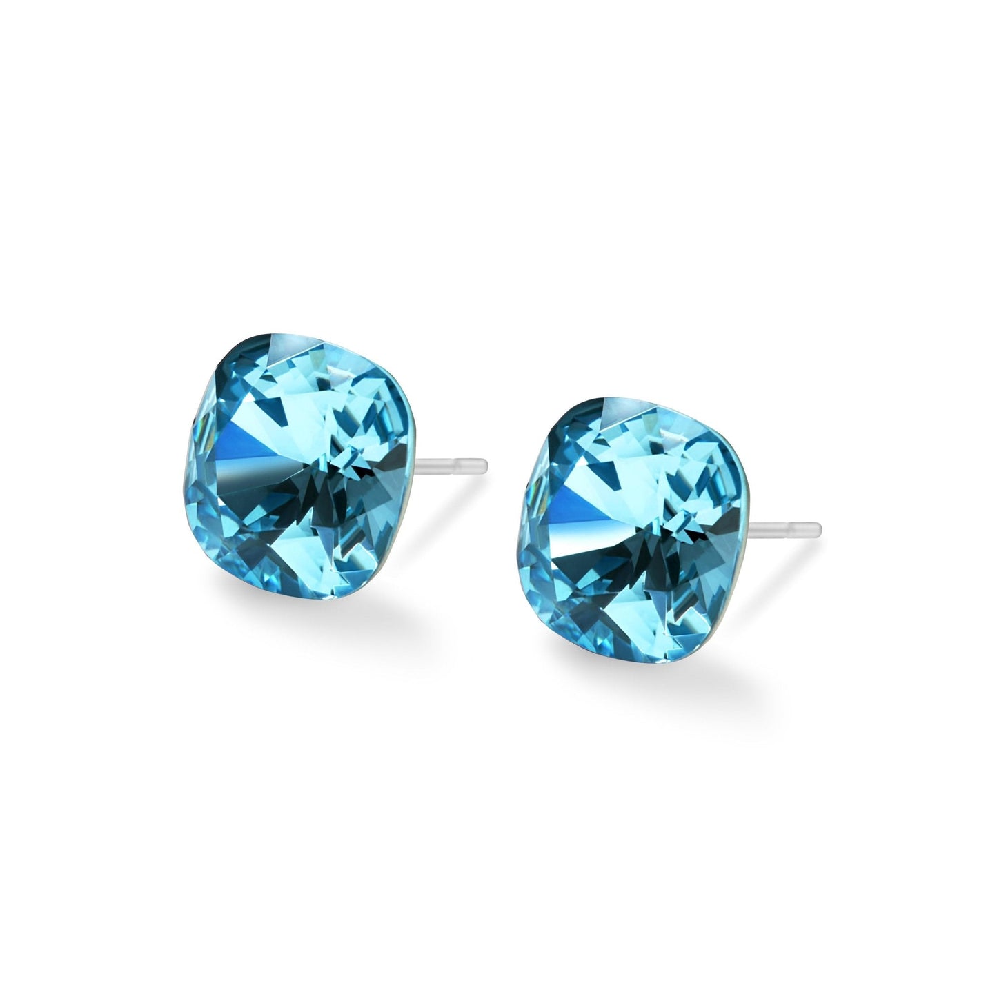 SOPHIA - Pack of 4 - 10mm Cushion Crystal Earrings - Hypoallergenic - Seona B2B - beauty_salon_wholesale