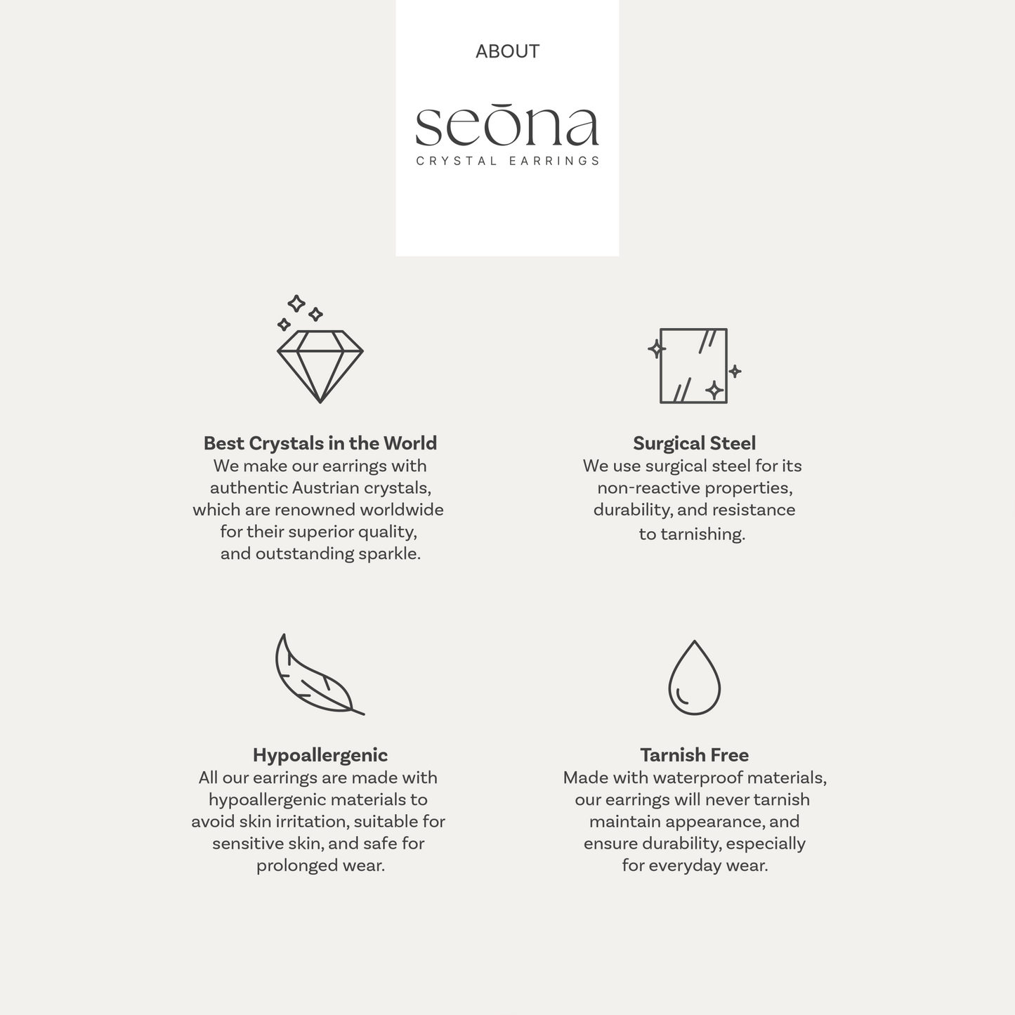 SOPHIA - Pack of 4 - 10mm Cushion Crystal Earrings - Hypoallergenic - Seona B2B - beauty_salon_wholesale
