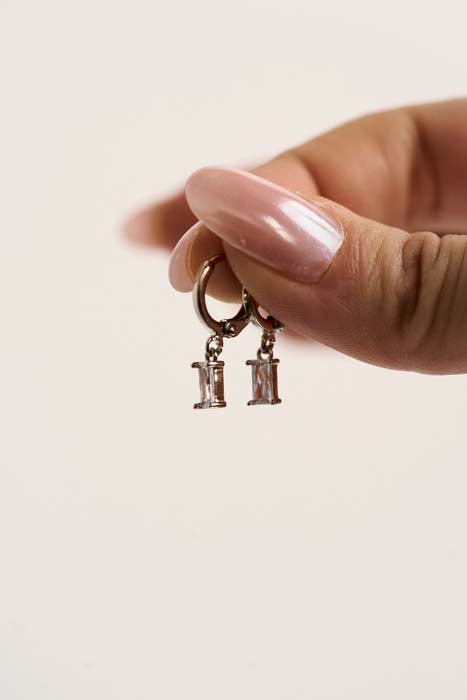 AMARA - Pack of 6 - 3mm x 6mm Drop Huggie Cubic Zirconia Earrings - Hypoallergenic - Seona B2B - beauty_salon_wholesale
