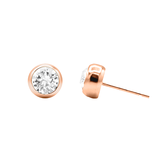 JADE - 7.5mm Bezel Crystal Earrings - 20 Pack Pop Up Display - Hypoallergenic - seona - beauty_salon_wholesale