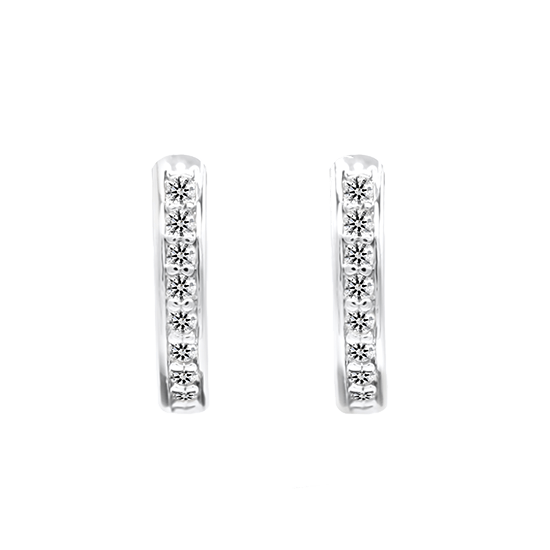 STELLA - Pack of 6 - Pave Huggie Cubic Zirconia Earrings - Hypoallergenic - seona - beauty_salon_wholesale
