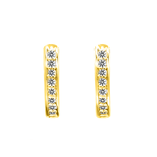 STELLA - Pack of 6 - Pave Huggie Cubic Zirconia Earrings - Hypoallergenic - seona - beauty_salon_wholesale