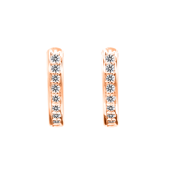 STELLA - Pack of 6 - Pave Huggie Cubic Zirconia Earrings - Hypoallergenic - seona - beauty_salon_wholesale