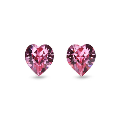 CIELLA - Pack of 4 - 8mm Heart Crystal Earrings - Hypoallergenic - Seona B2B - beauty_salon_wholesale