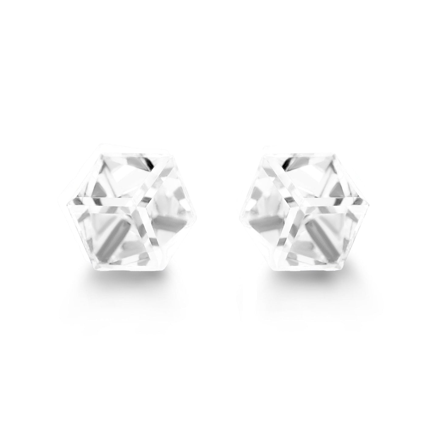 IRIS - Pack of 4 - 6mm Cubic Crystal Earrings - Hypoallergenic - Seona B2B - beauty_salon_wholesale