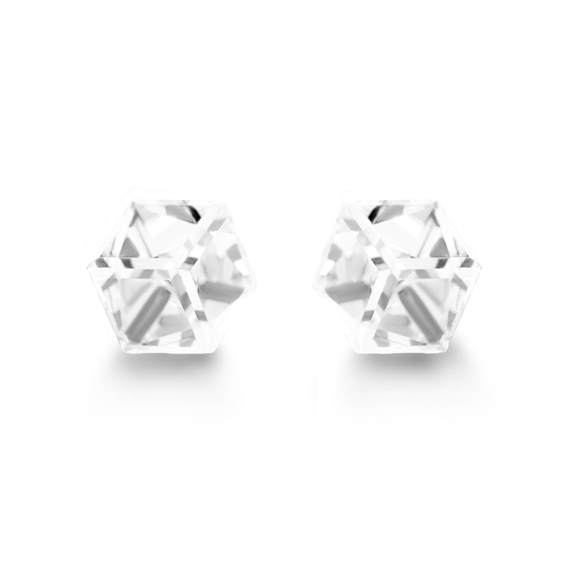 IRIS - Pack of 4 - 6mm Cubic Crystal Earrings - Hypoallergenic - Seona B2B - beauty_salon_wholesale