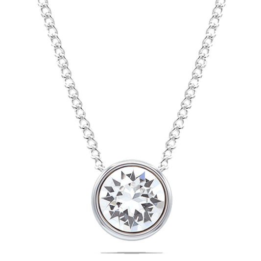LIBRA - Pack of 6 - 9.7mm Bezel Crystal Pendant Necklace - Hypoallergenic - seona - beauty_salon_wholesale