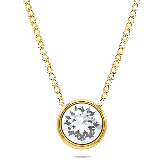 LIBRA - Pack of 6 - 9.7mm Bezel Crystal Pendant Necklace - Hypoallergenic - seona - beauty_salon_wholesale